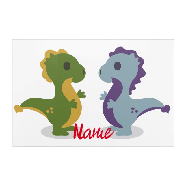 Cute Dinosaur Pair Thunder_Cove Acrylic Print (Front)