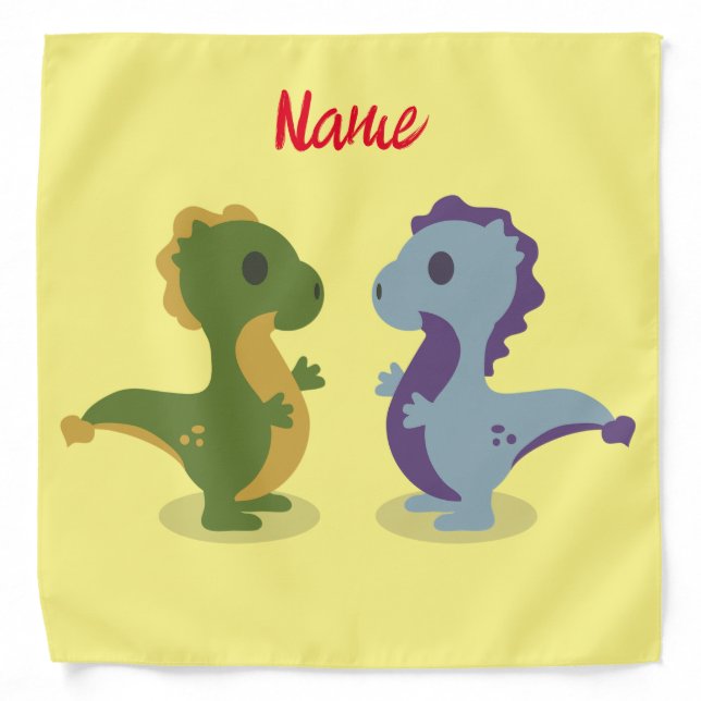 Cute Dinosaur Pair Thunder_Cove  Bandana (Front)