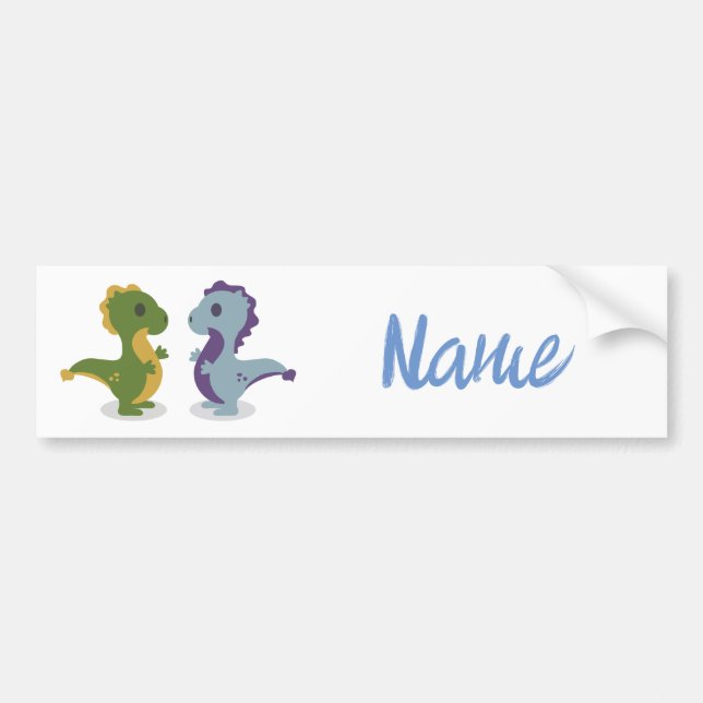 Cute Dinosaur Pair Thunder_Cove Bumper Sticker (Front)