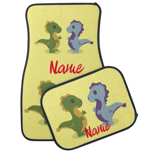 Cute Dinosaur Pair Thunder_Cove Car Floor Mat (Set)