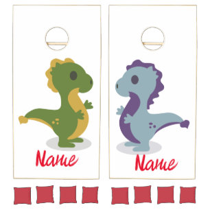 Cute Dinosaur Pair Thunder_Cove Cornhole Set