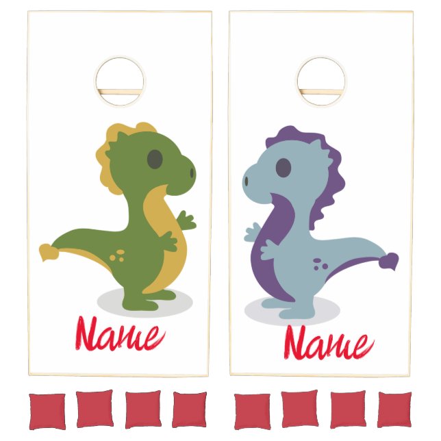 Cute Dinosaur Pair Thunder_Cove Cornhole Set (Set)