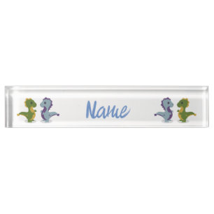 Cute Dinosaur Pair Thunder_Cove Desk Name Plate