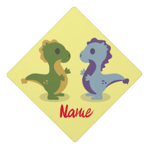 Cute Dinosaur Pair Thunder_Cove Graduation Cap Topper