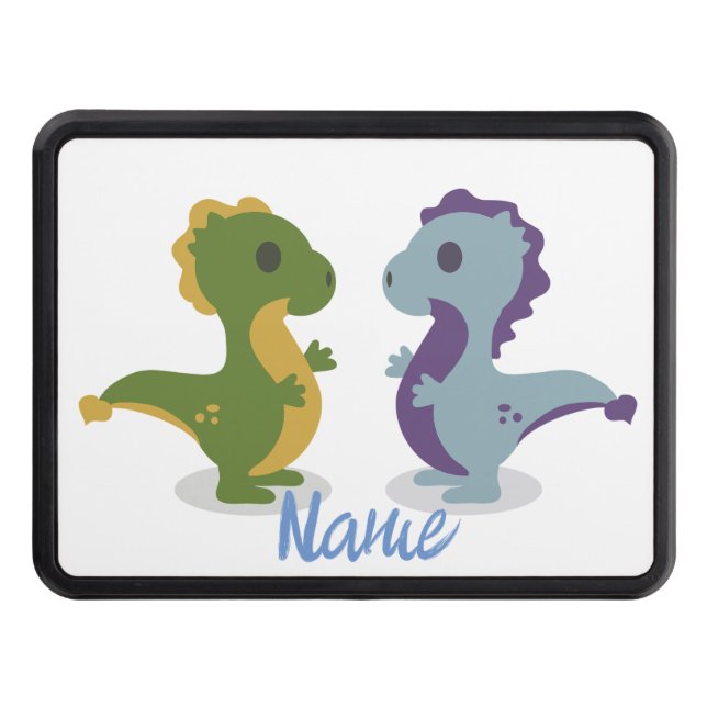 Cute Dinosaur Pair Thunder_Cove Hitch Cover (Front)