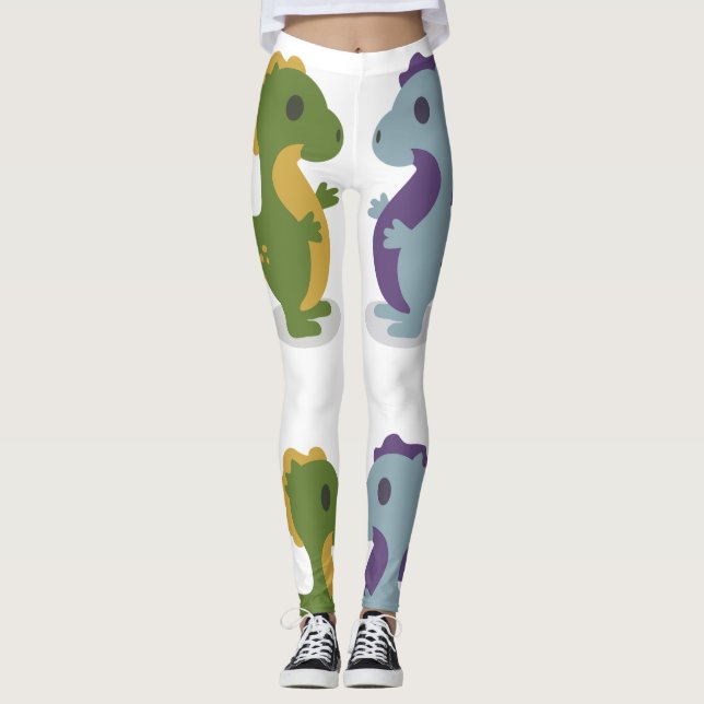 Cute Dinosaur Pair Thunder_Cove  Leggings (Front)
