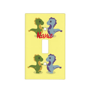 Cute Dinosaur Pair Thunder_Cove Light Switch Cover