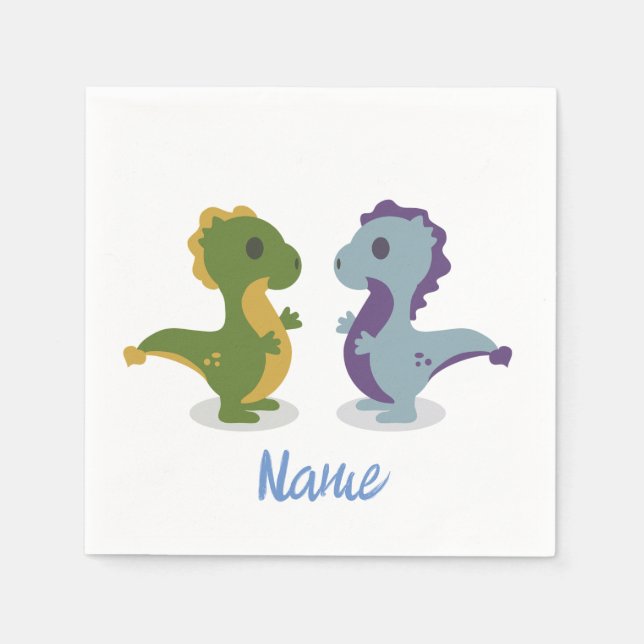 Cute Dinosaur Pair Thunder_Cove Napkins (Front)