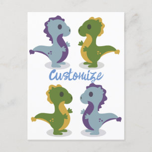 Cute Dinosaur Pair Thunder_Cove Postcard