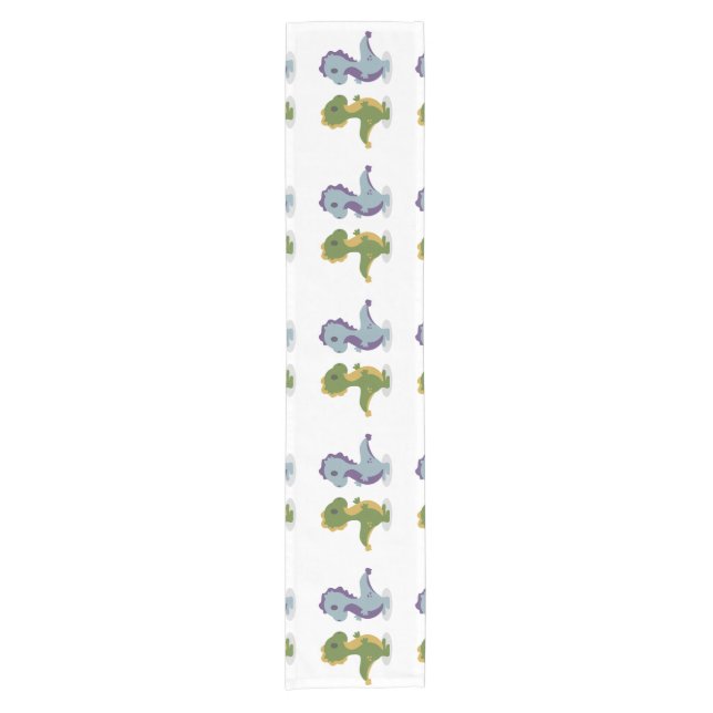 Cute Dinosaur Pair Thunder_Cove  Short Table Runner (Front)