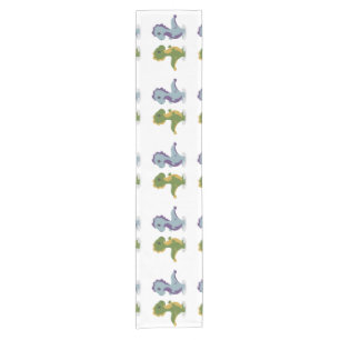 Cute Dinosaur Pair Thunder_Cove  Short Table Runner