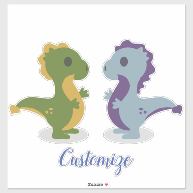 Cute Dinosaur Pair Thunder_Cove  Sticker (Sheet)