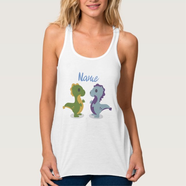 Cute Dinosaur Pair Thunder_Cove Tank Top (Front)
