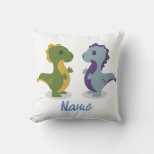 Cute Dinosaur Pair Thunder_Cove Throw Pillow