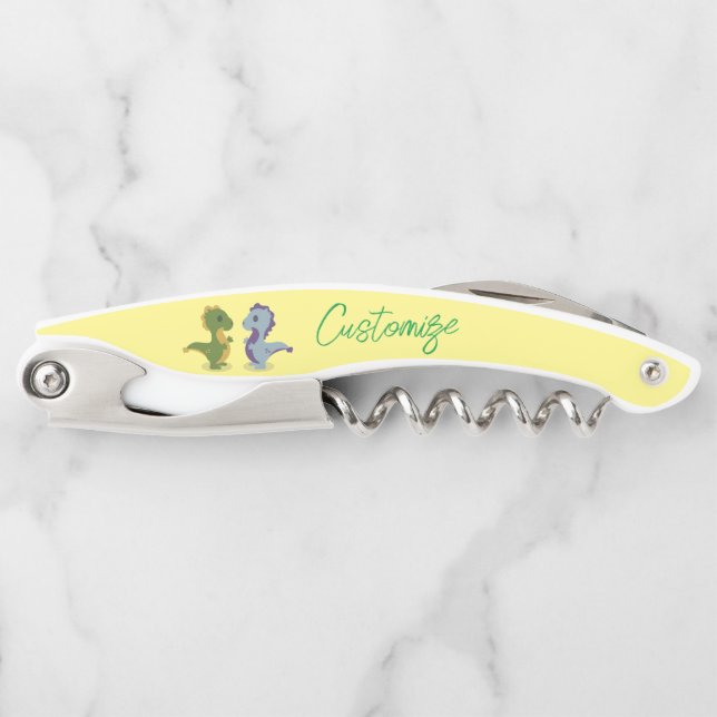 Cute Dinosaur Pair Thunder_Cove Waiter's Corkscrew (Front)