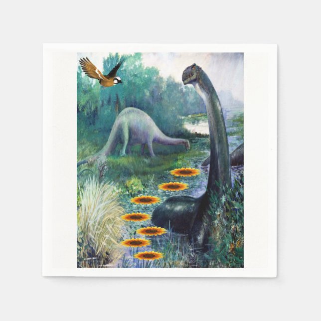 Cute Dinosaur Paper Napkins (Front)