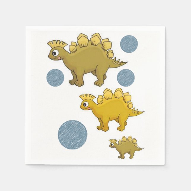 Cute Dinosaur Paper Napkins (Front)