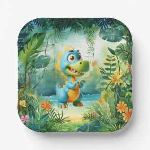 Cute Dinosaur Paper Plate