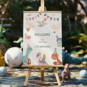 Cute Dinosaur Party Animals Kids Birthday Foam Board