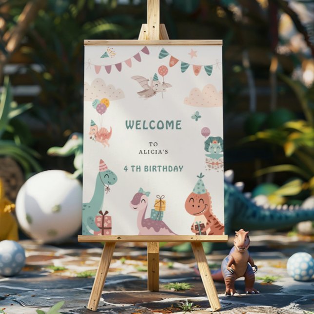 Cute Dinosaur Party Animals Kids Birthday  Foam Board (Creator Uploaded)