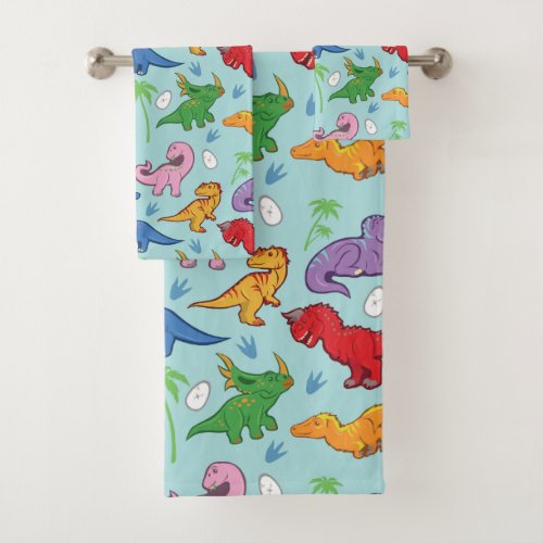 Cute Dinosaur Pattern Bath Towel Set