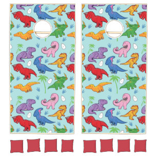 Cute Dinosaur Pattern Cornhole Set