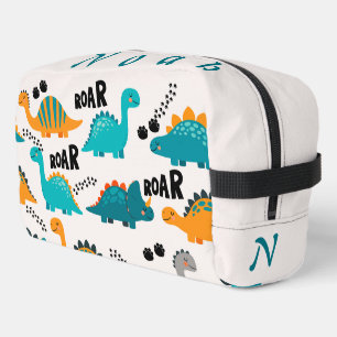 Cute Dinosaur Pattern Custom Monogram Name Kids Dopp Kit