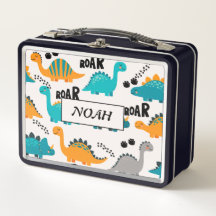 Cute Dinosaur Pattern Custom Monogram Name Kids