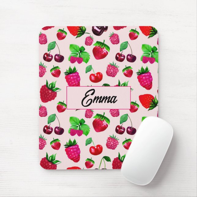 Cute Dinosaur Pattern Custom Monogram Name Kids Mouse Pad (With Mouse)