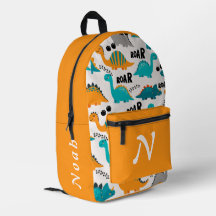 Cute Dinosaur Pattern Custom Monogram Name Kids
