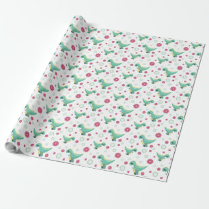 Cute Dinosaur Pattern Gift Wrapping Paper