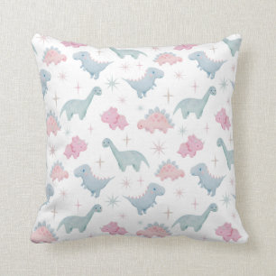 Cute Dinosaur Pattern Girls Nursery Room Throw Pillow