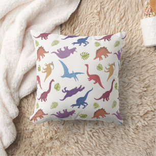 Cute Dinosaur Pattern Kid Dino Child's Room Throw Pillow