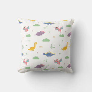 Cute Dinosaur Pattern Kids Room Decor Throw Pillow