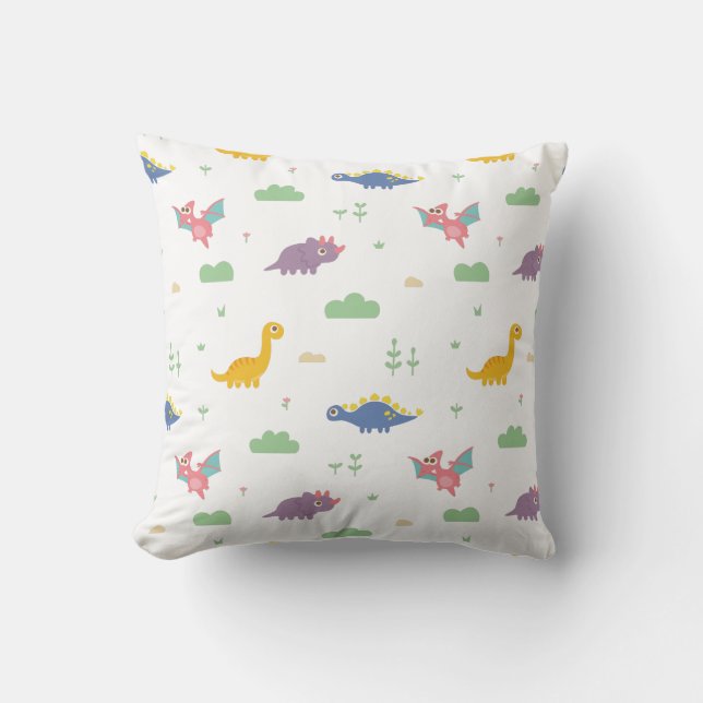 Cute Dinosaur Pattern Kids Room Decor Throw Pillow (Front)