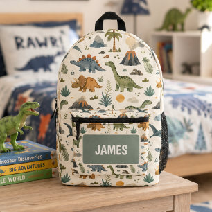 Cute Dinosaur Pattern Personalized Name Printed Backpack