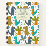 Cute Dinosaur Pattern Personalized Name Story Notebook at Zazzle