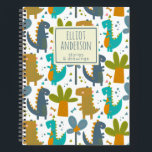 Cute Dinosaur Pattern Personalized Name Story Notebook<br><div class="desc">Cute Dinosaur Pattern Personalized Name Story Notebook</div>