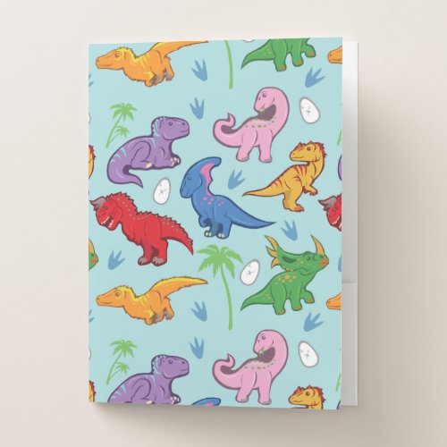 Cute Dinosaur Pattern Pocket Folder