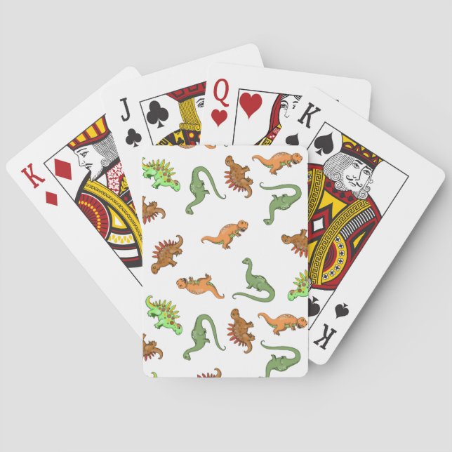Cute Dinosaur Pattern Poker Cards (Back)