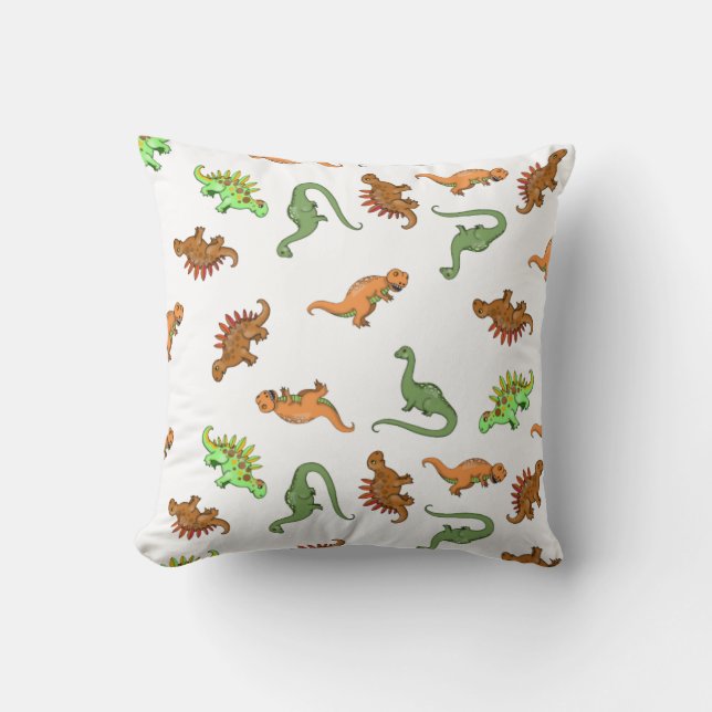 Cute Dinosaur Pattern Throw Pillow (Front)