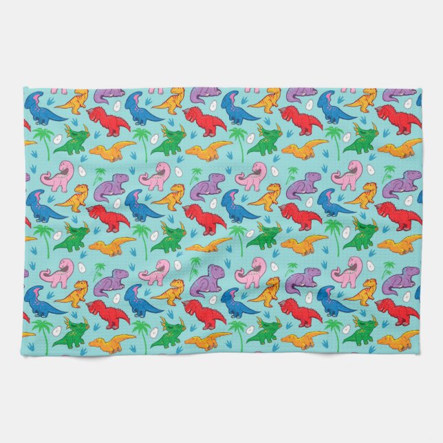 Cute Dinosaur Pattern Towel (Horizontal)