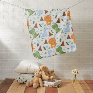 Cute Dinosaur Pattern Watercolor Design Baby Blanket
