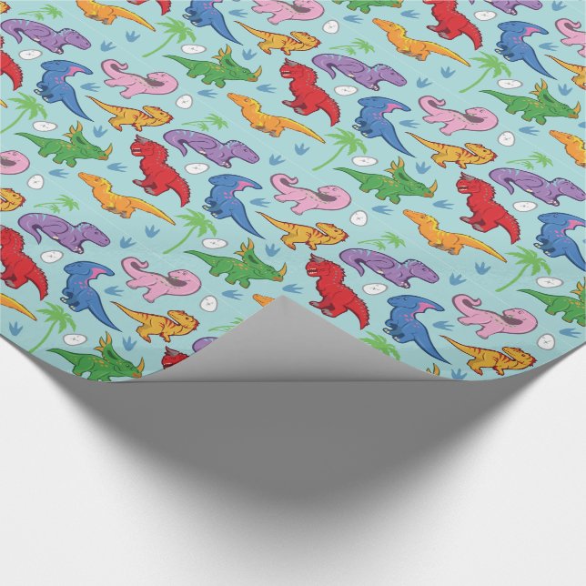 Cute Dinosaur Pattern Wrapping Paper (Corner)