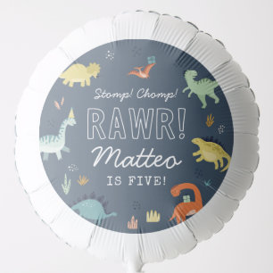 Cute Dinosaur Personalized Birthday Balloon