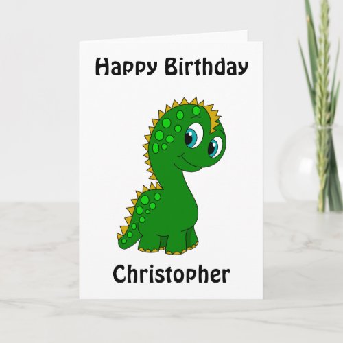 Cute Dinosaur Personalized Birthday Card