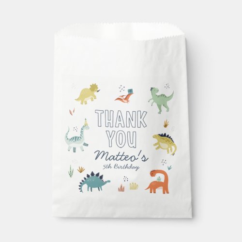 Cute Dinosaur Personalized Birthday Favor Bags