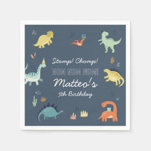 Cute Dinosaur Personalized Birthday Napkins