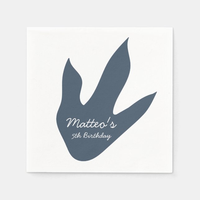 Cute Dinosaur Personalized Birthday Napkins (Front)