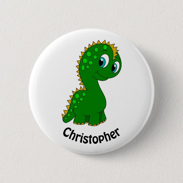 Cute Dinosaur Personalized Button (Front)